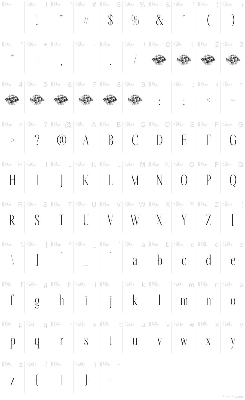 Basis-Lateinisch - Zeichentabelle