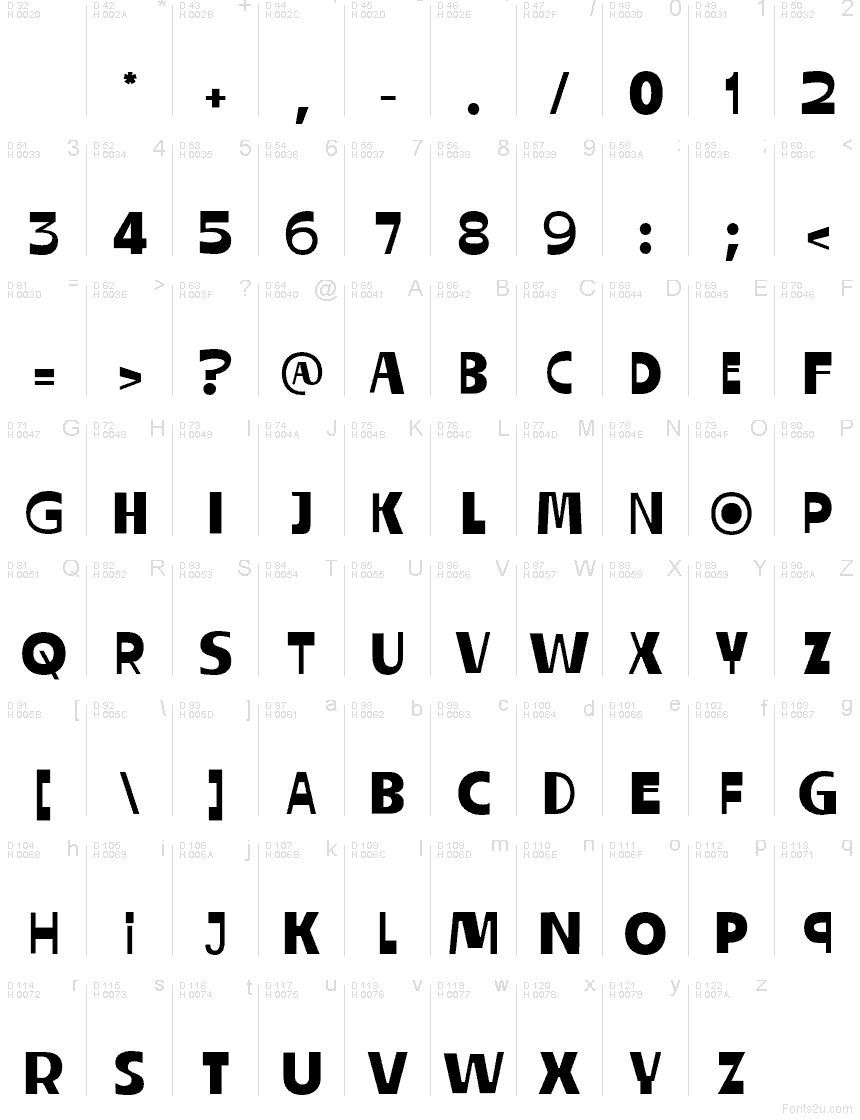Latin de base - Table de caractères