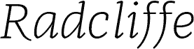 Radcliffe Text Light Italic