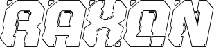 Preview of the RAXON Outline Slant font