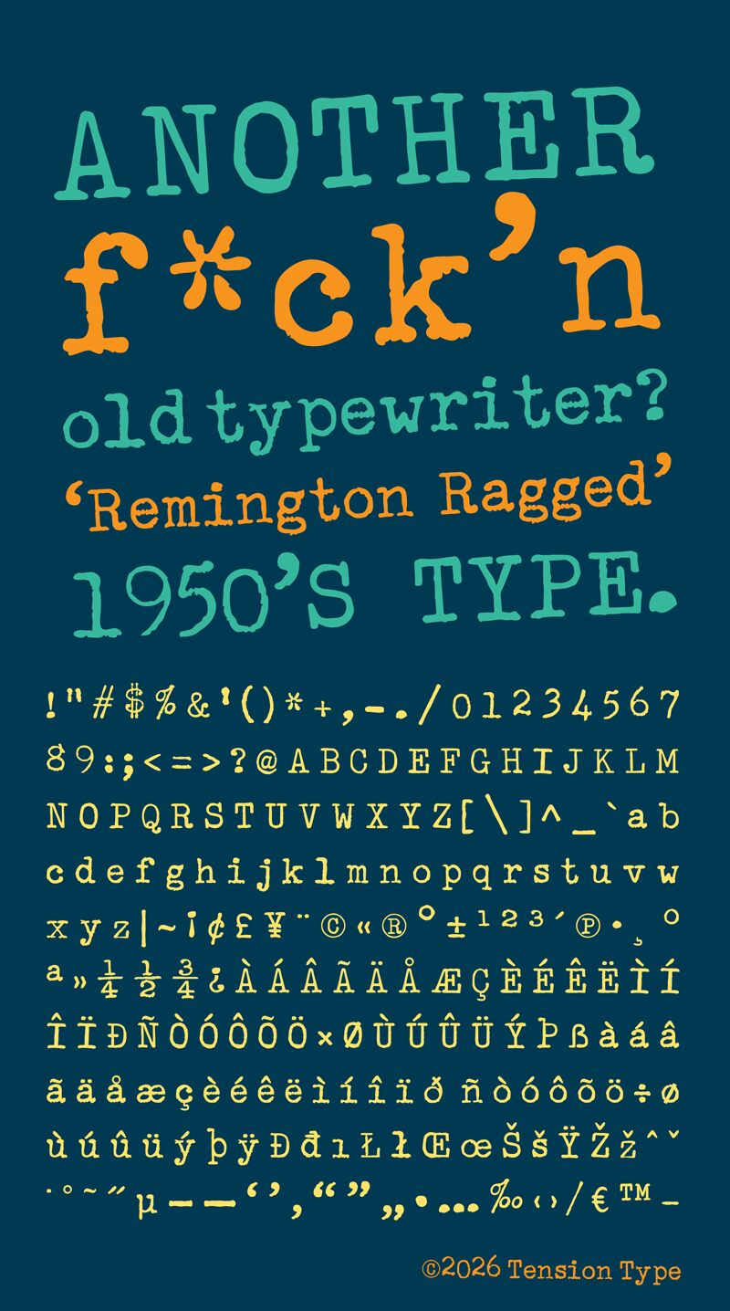 Remington Ragged Regular — 字体展示