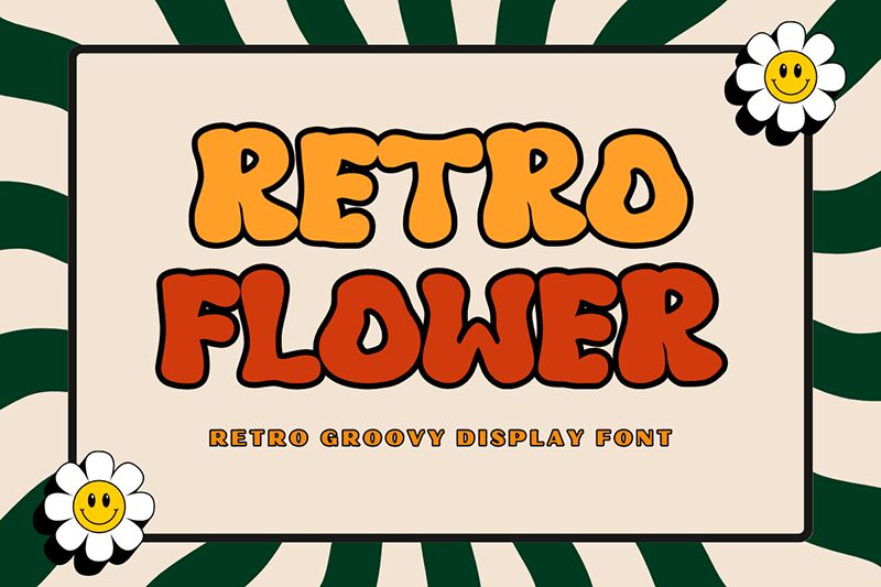 Retro Flower Schriftart