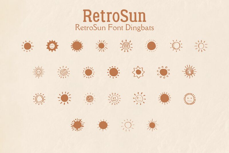 Retro Sun Czcionka
