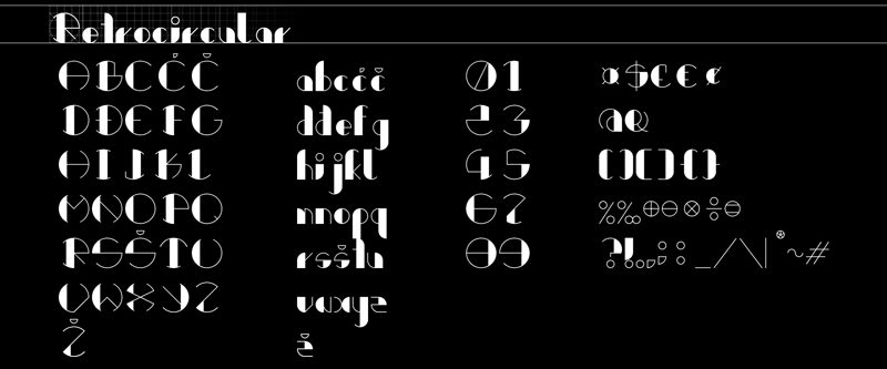 Retrocircular  Czcionka