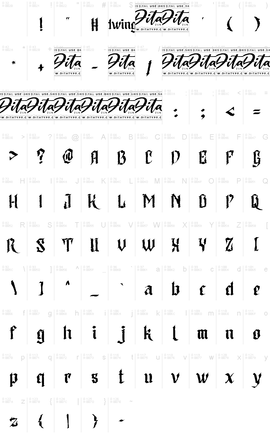 Redwinger Personal Use Font