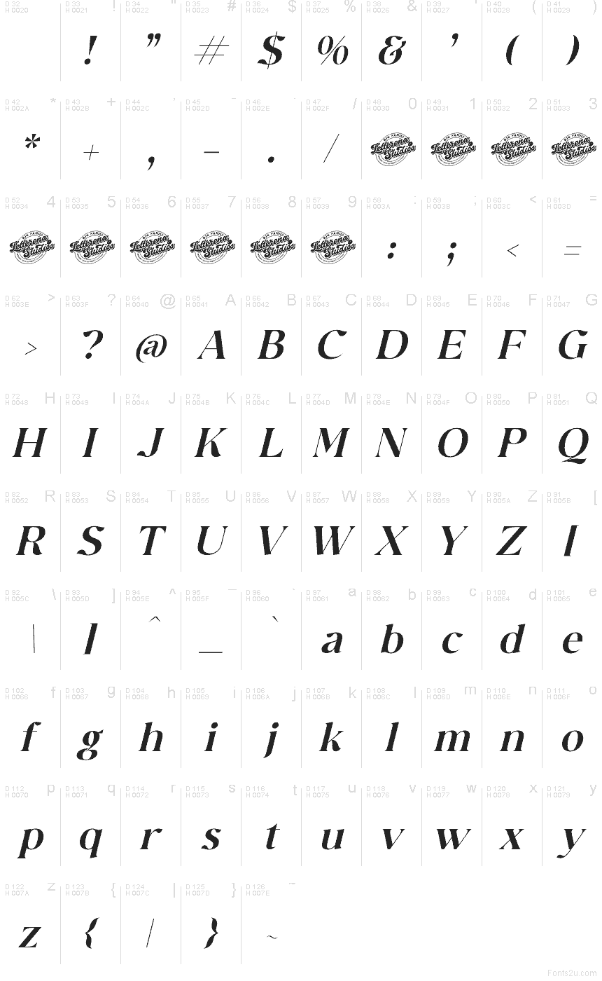 Latin de base - Table de caractères