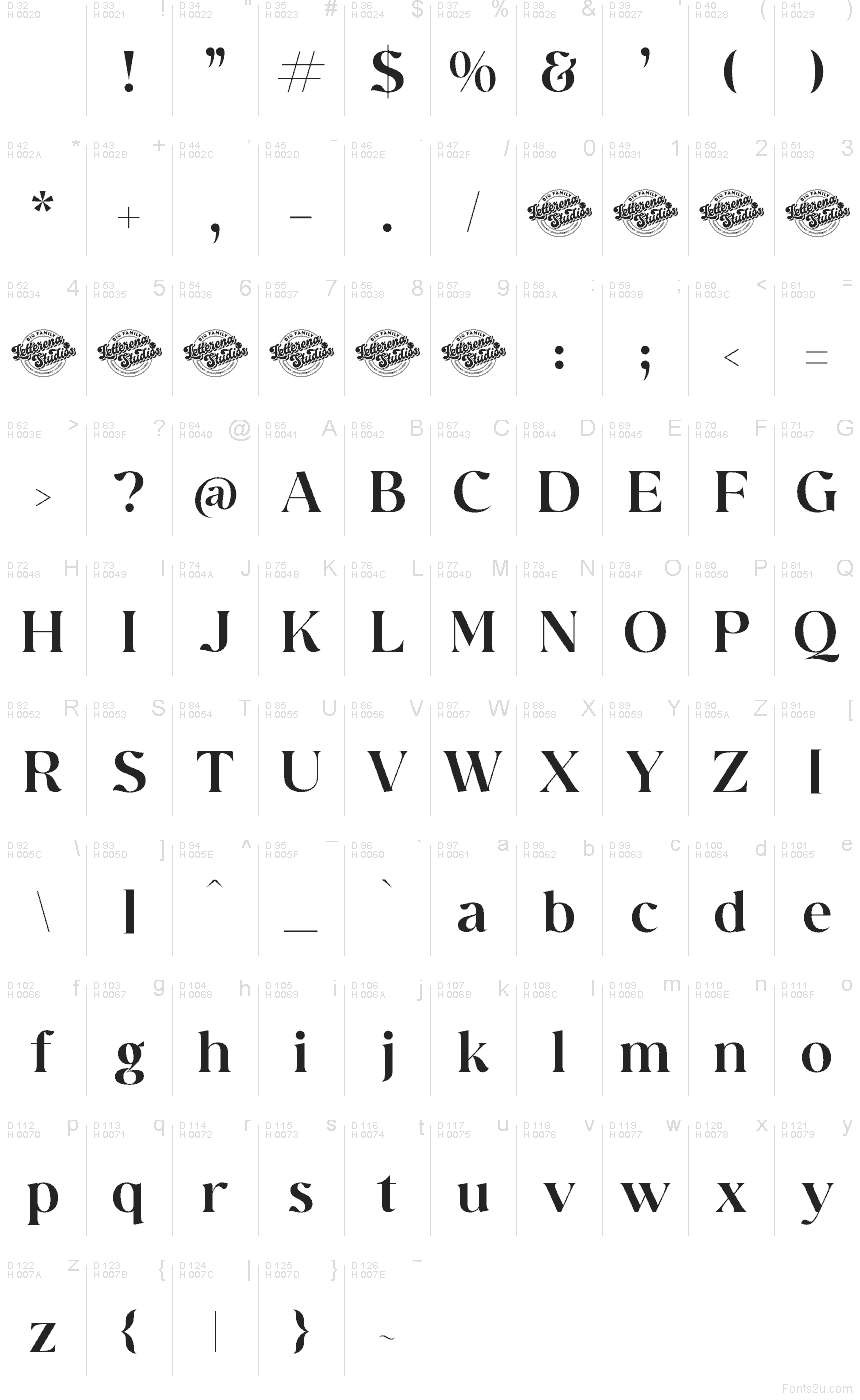 Latin de base - Table de caractères