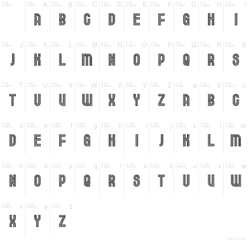 Basis-Lateinisch - Zeichentabelle