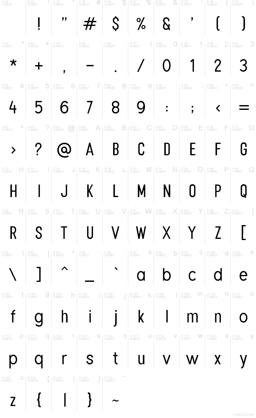 Latin de base - Table de caractères