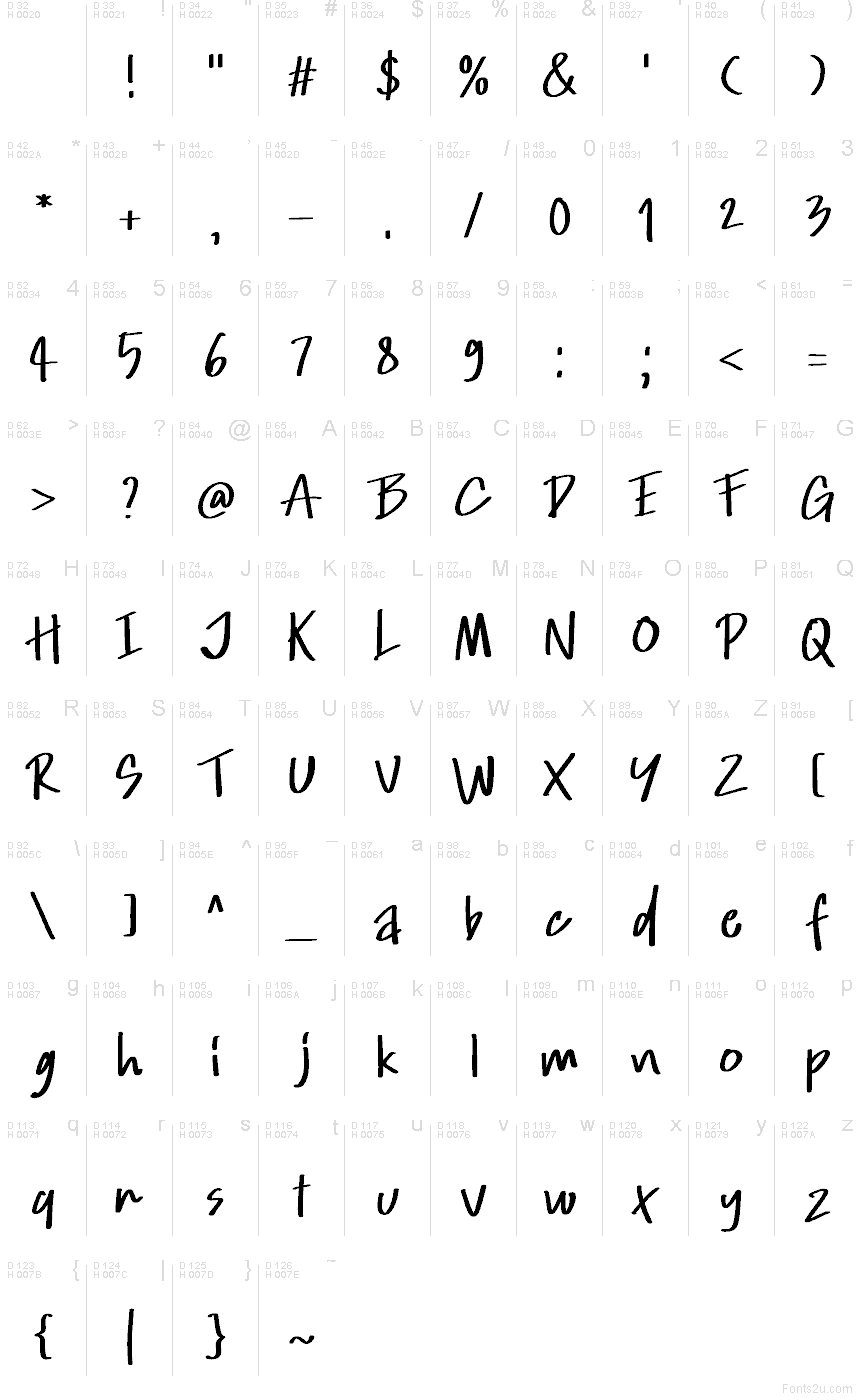 Latin de base - Table de caractères