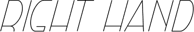 Preview of the Right Hand Hairline Italic font