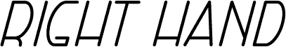 Preview of the Right Hand Italic font