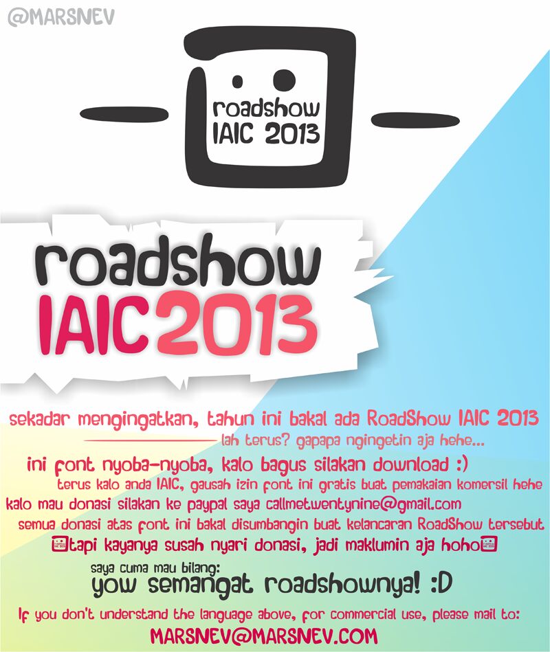 Roadshow IAIC 2013 Schriftart