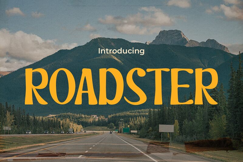Prezentacja i próbka wizualna czcionki ROADSTER