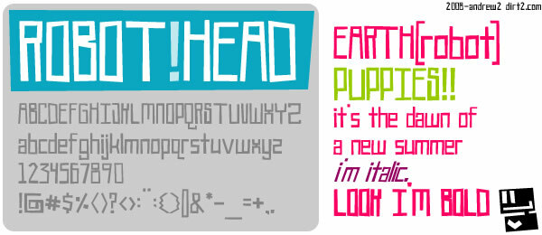 Robot!Head Czcionka