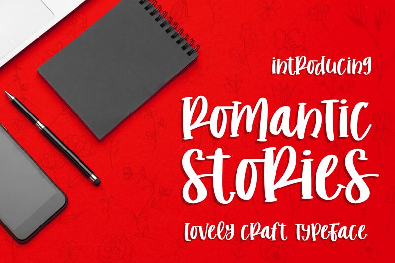 romantic stories Druh písma