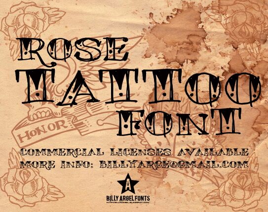 ROSE TATTOO Schriftart