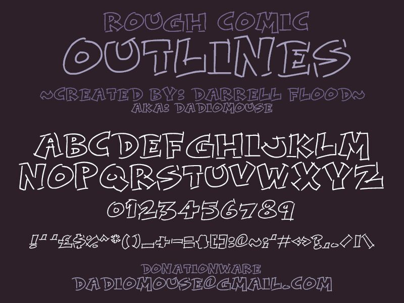Rough Comic Outlines Font