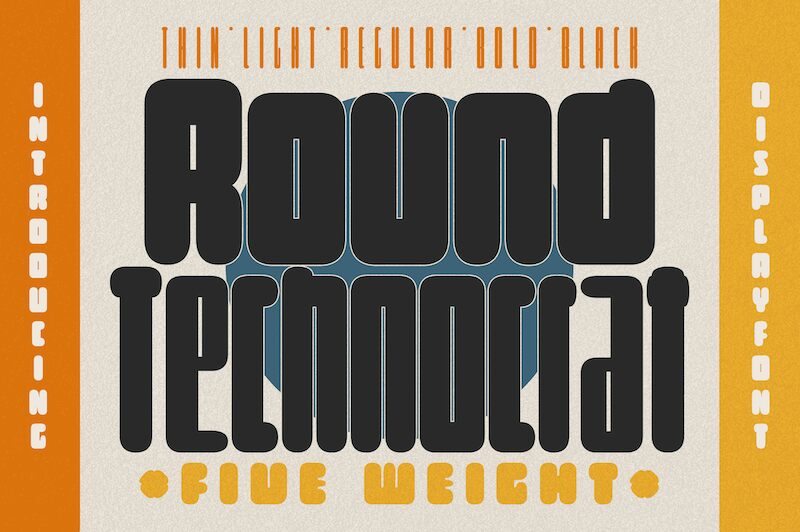 Round Technocra Schriftart
