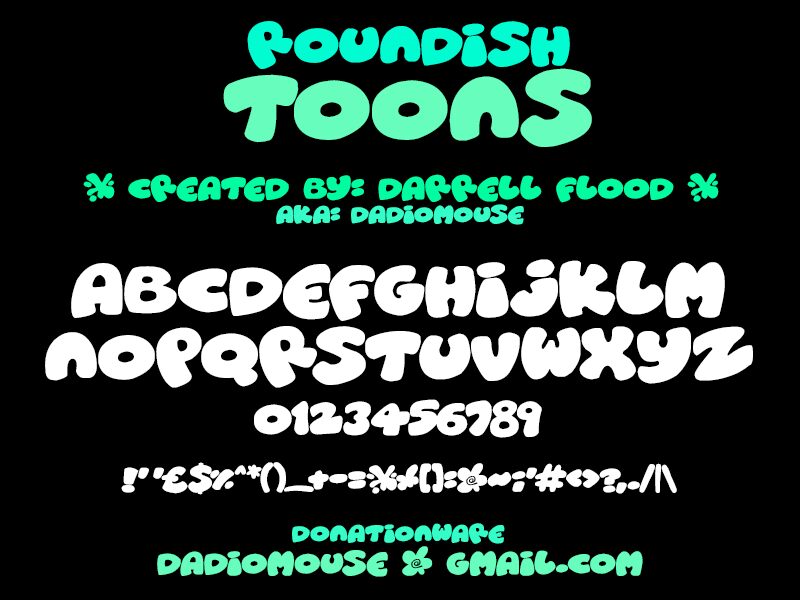 Roundish Toons Druh písma