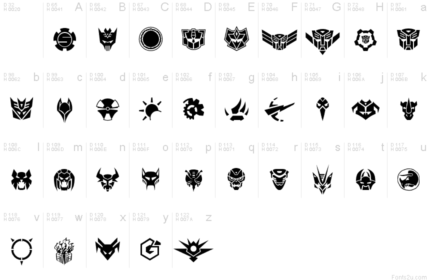 RobofanSymbols font | Fonts2u.com