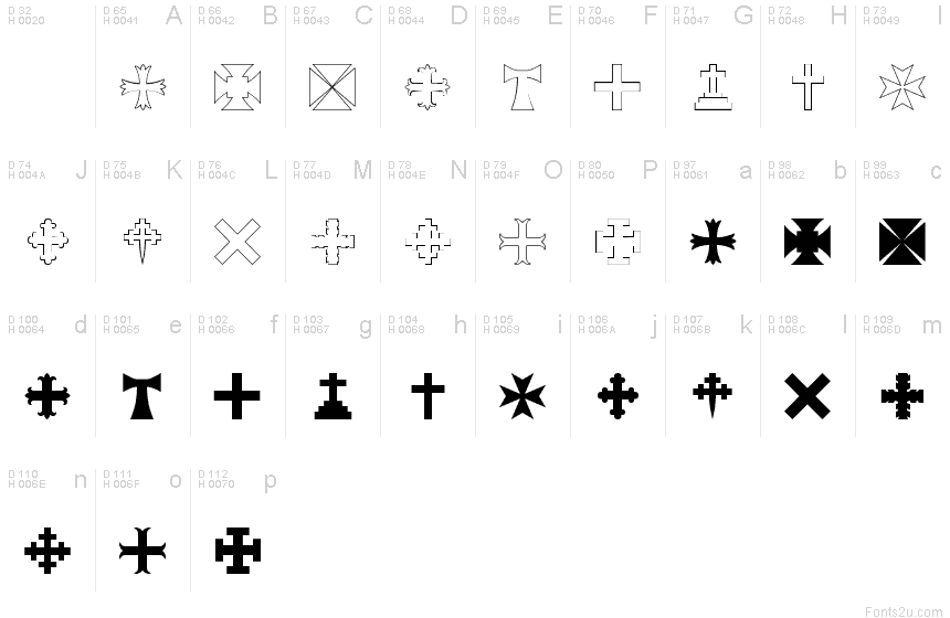 RTA Cross font