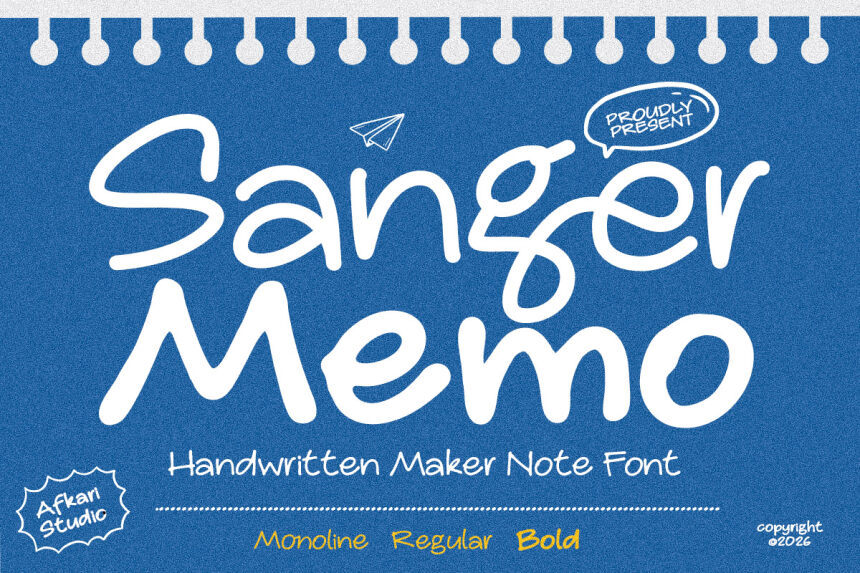 Sanger Memo Monoline — Prezentacja czcionki