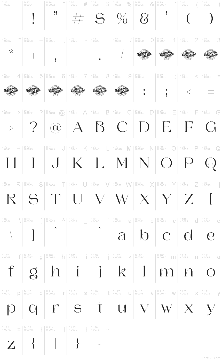 Basis-Lateinisch - Zeichentabelle