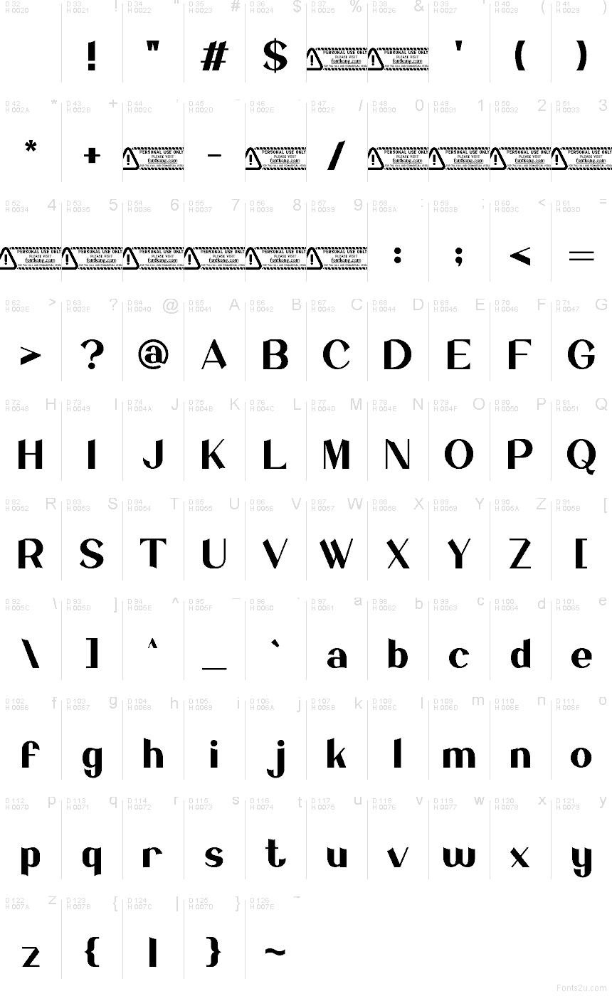 Basis-Lateinisch - Zeichentabelle