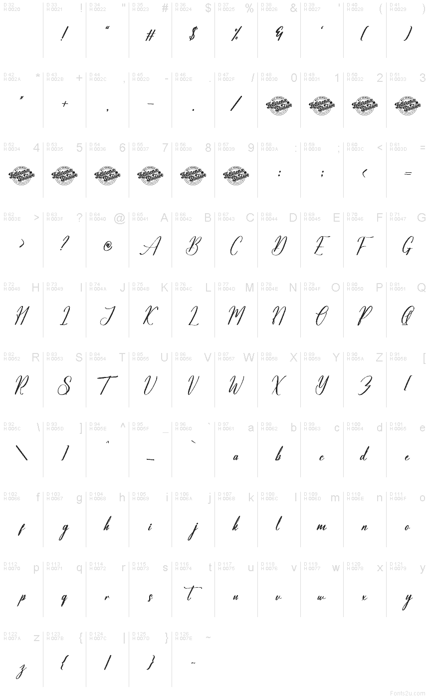 Basic Latin - charmap