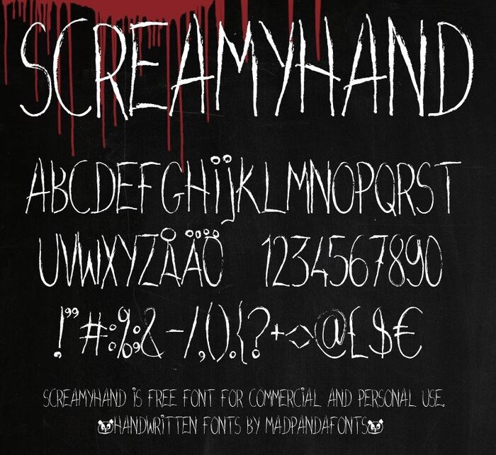 Screamyhand Font