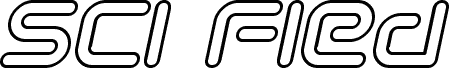 Ukážka písma Sci Fied Outline Italic