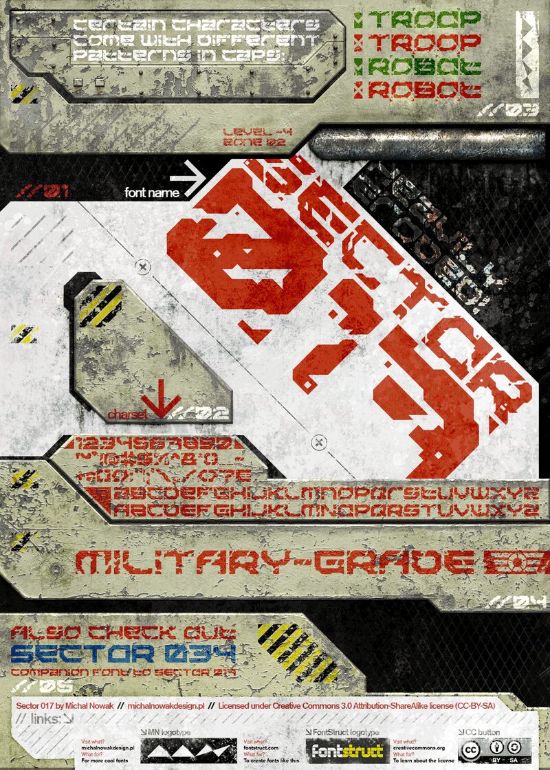 Sector 017 Schriftart