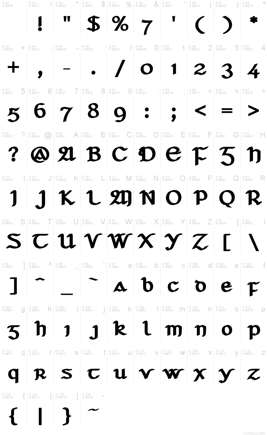 Seanchló Dubh font | Fonts2u.com