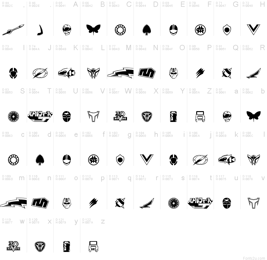 Sentai 30 Dingbats font | Fonts2u.com