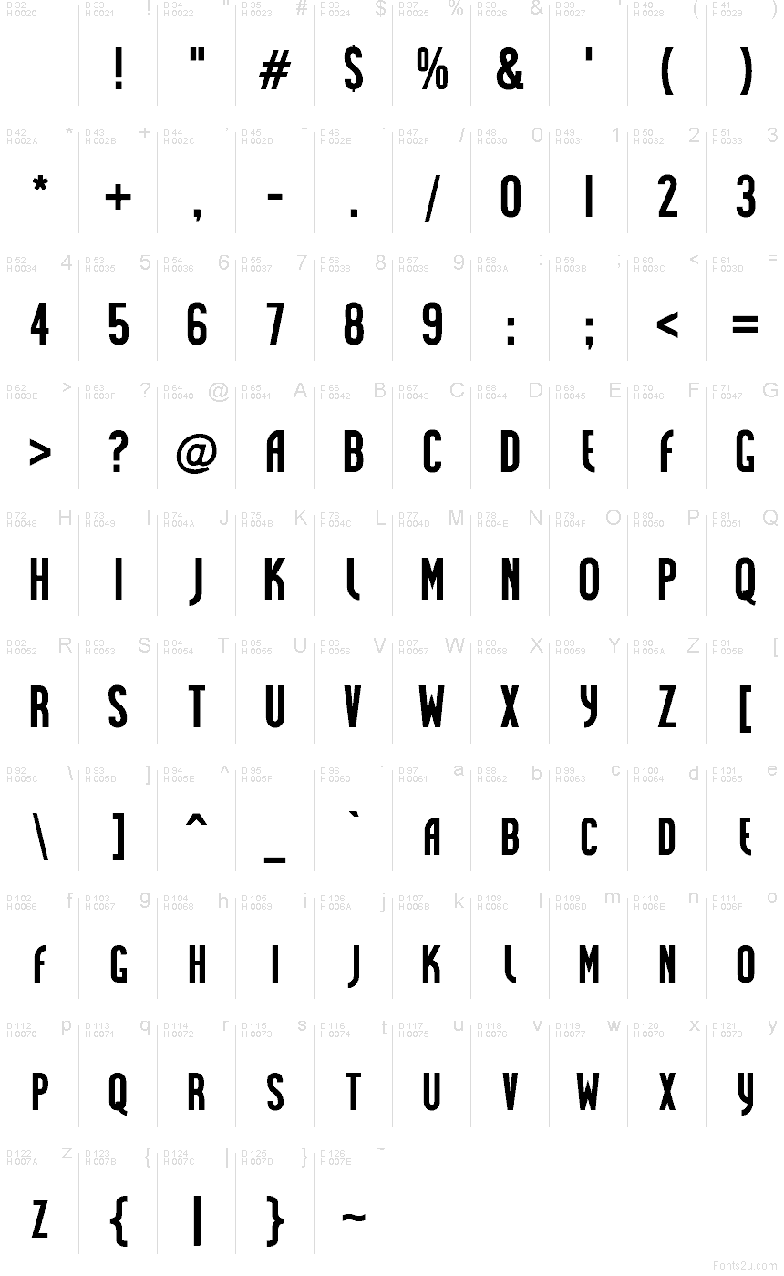 Latin de base - Table de caractères