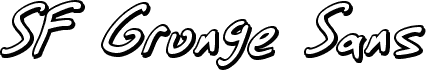 Náhled písma SF Grunge Sans Shadow Italic