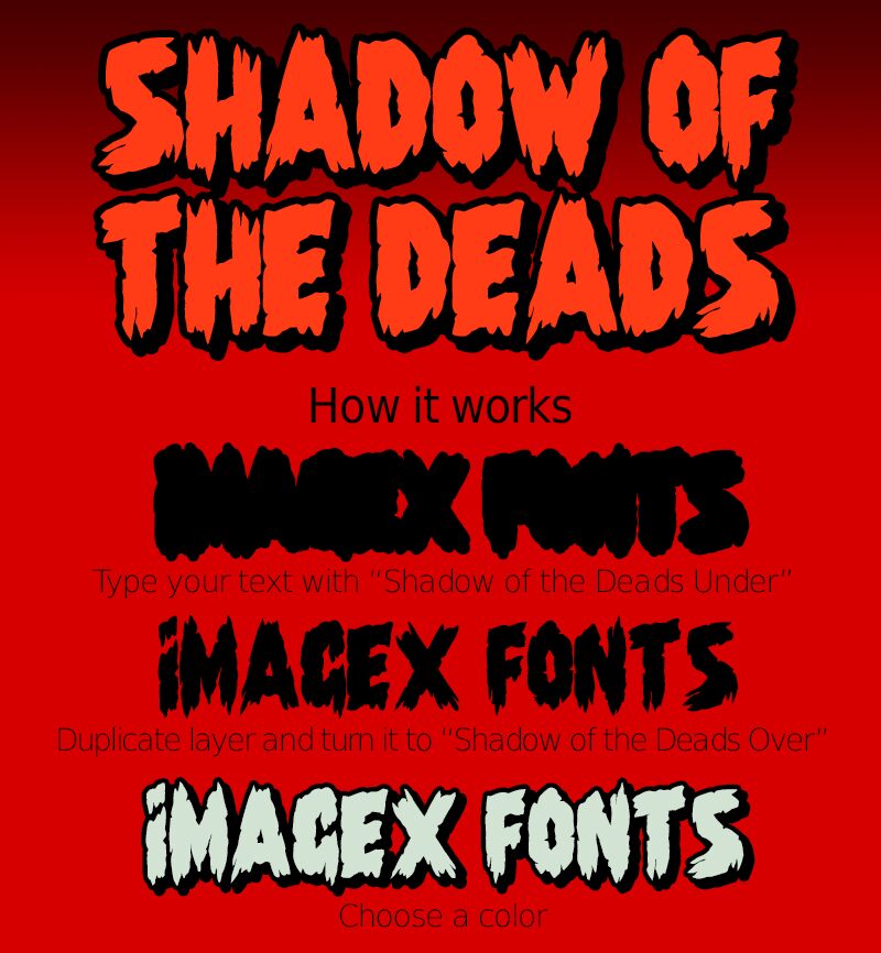 Shadow of the deads Druh písma