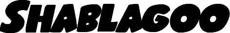 Preview of the Shablagoo Expanded Italic font