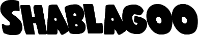 Preview of the Shablagoo Leftalic font
