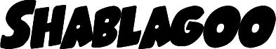 Preview of the Shablagoo Rotalic font