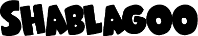 Preview of the Shablagoo Rotated font