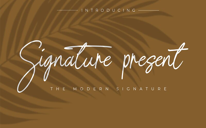 Signature present 字体