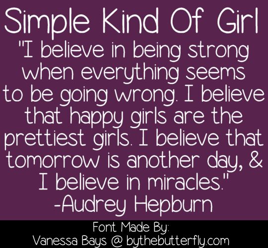 Simple Kind Of Girl Carattere