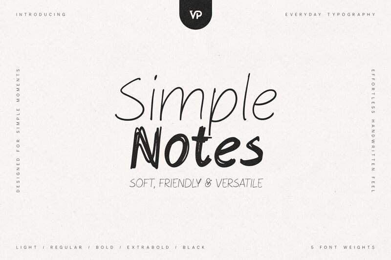 Simple Notes Free Demo — Prezentace písma