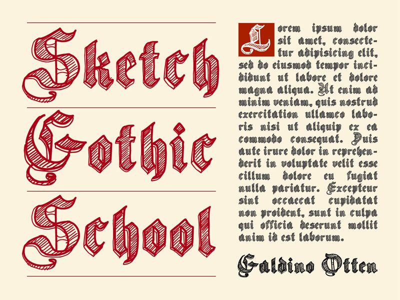 Sketch Gothic School Schriftart