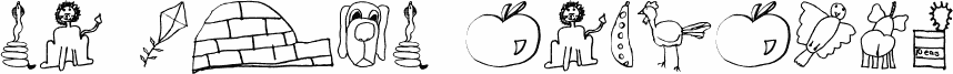 Preview of the SL Kids Alphabet font