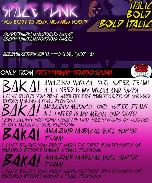 space punk Schriftart