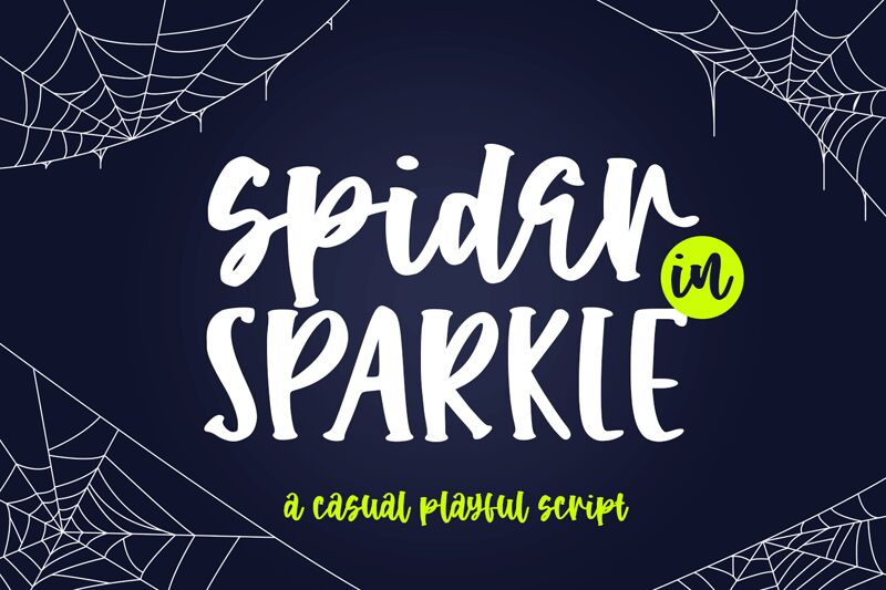 Spider in sparkle font