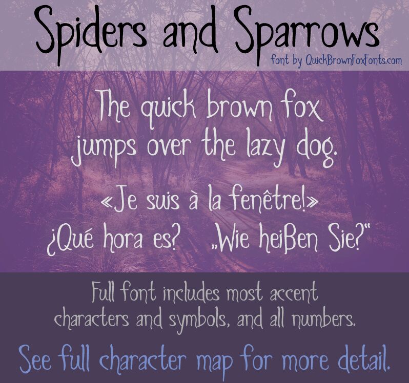 Spiders and Sparrows Schriftart